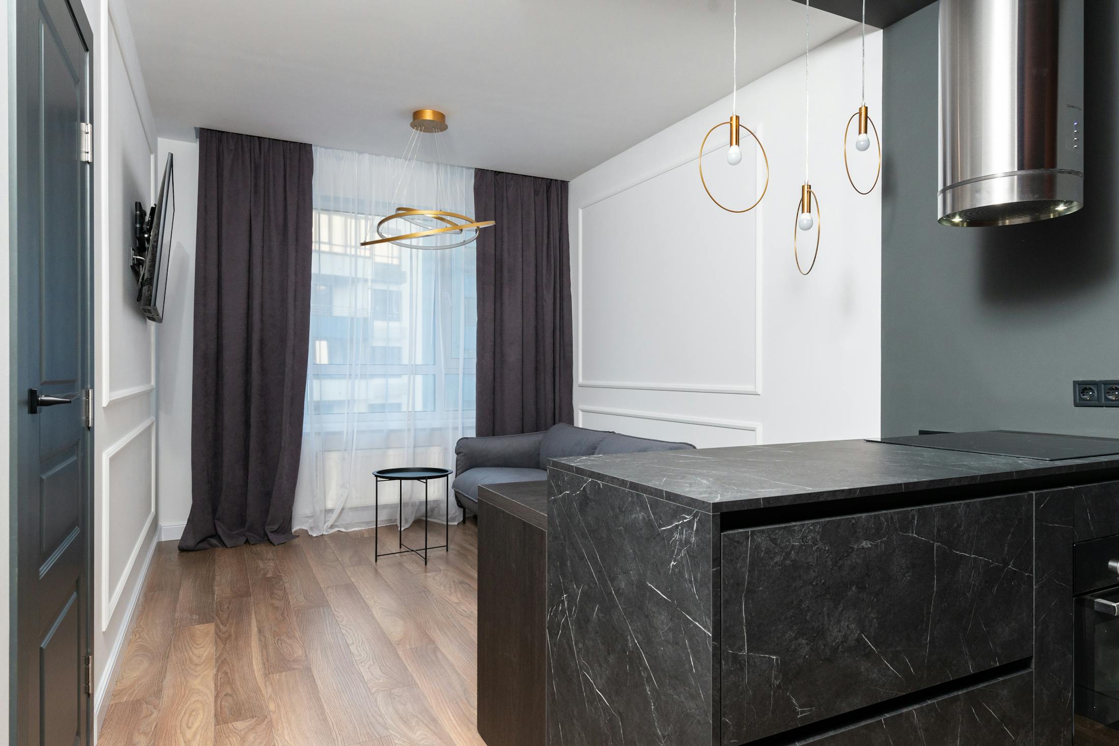Contemporary open-plan apartment interior